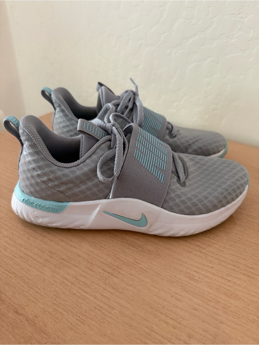 Nike Gray and Teal Youth Athletic Sneakers